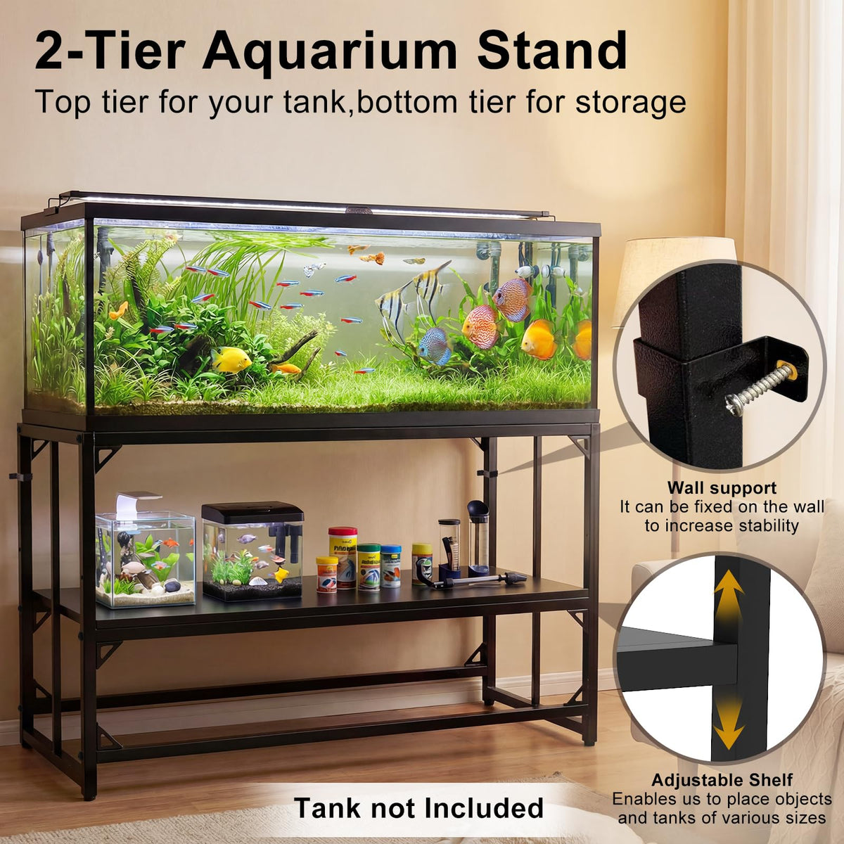 MEWSDEN Item Stand in (50 Gallon)47.8"x19.7", Black