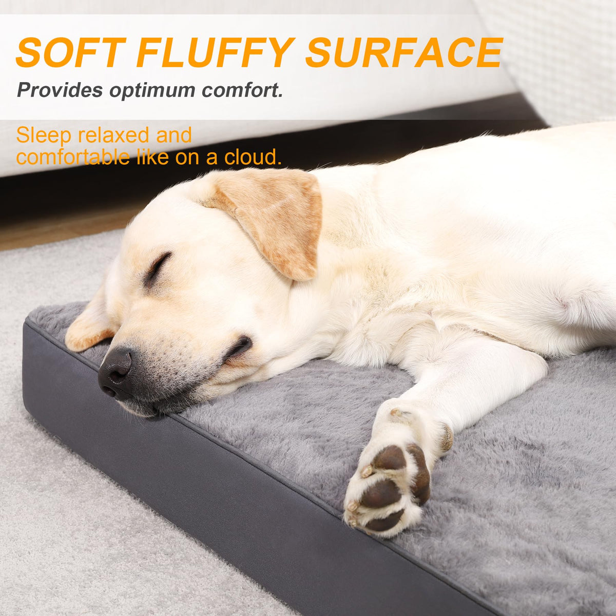 KSIIA Pet Bed Mat in 35.0"L x 22.0"W x 3.0"Th, Dark Grey