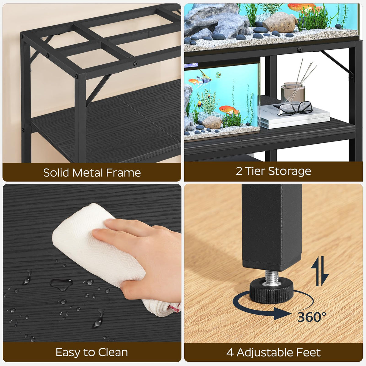 MAHANCRIS Item Stand in 40-50 Gallon, Black