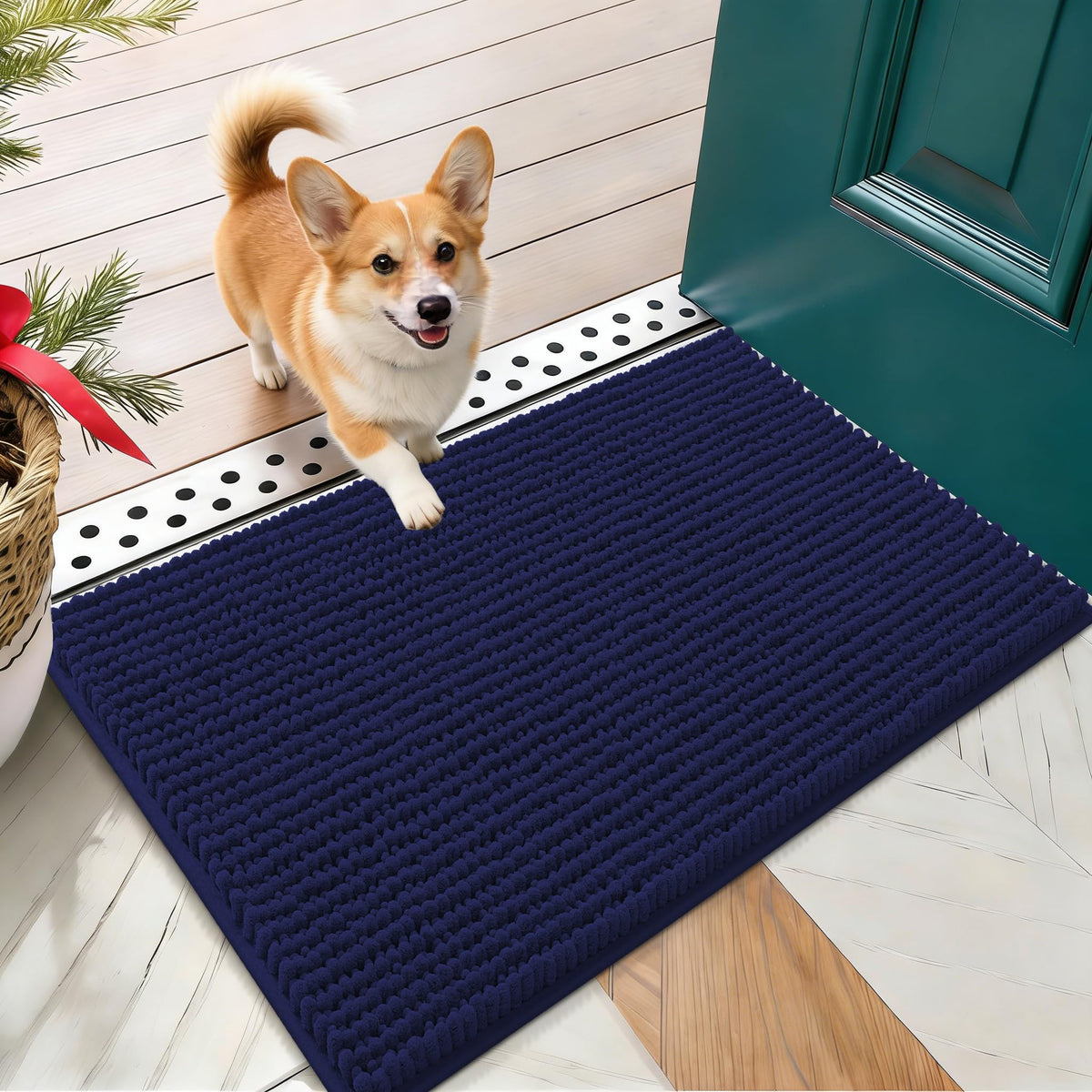 OLANLY Pet Bed Mat in 24" X 16", Navy Blue