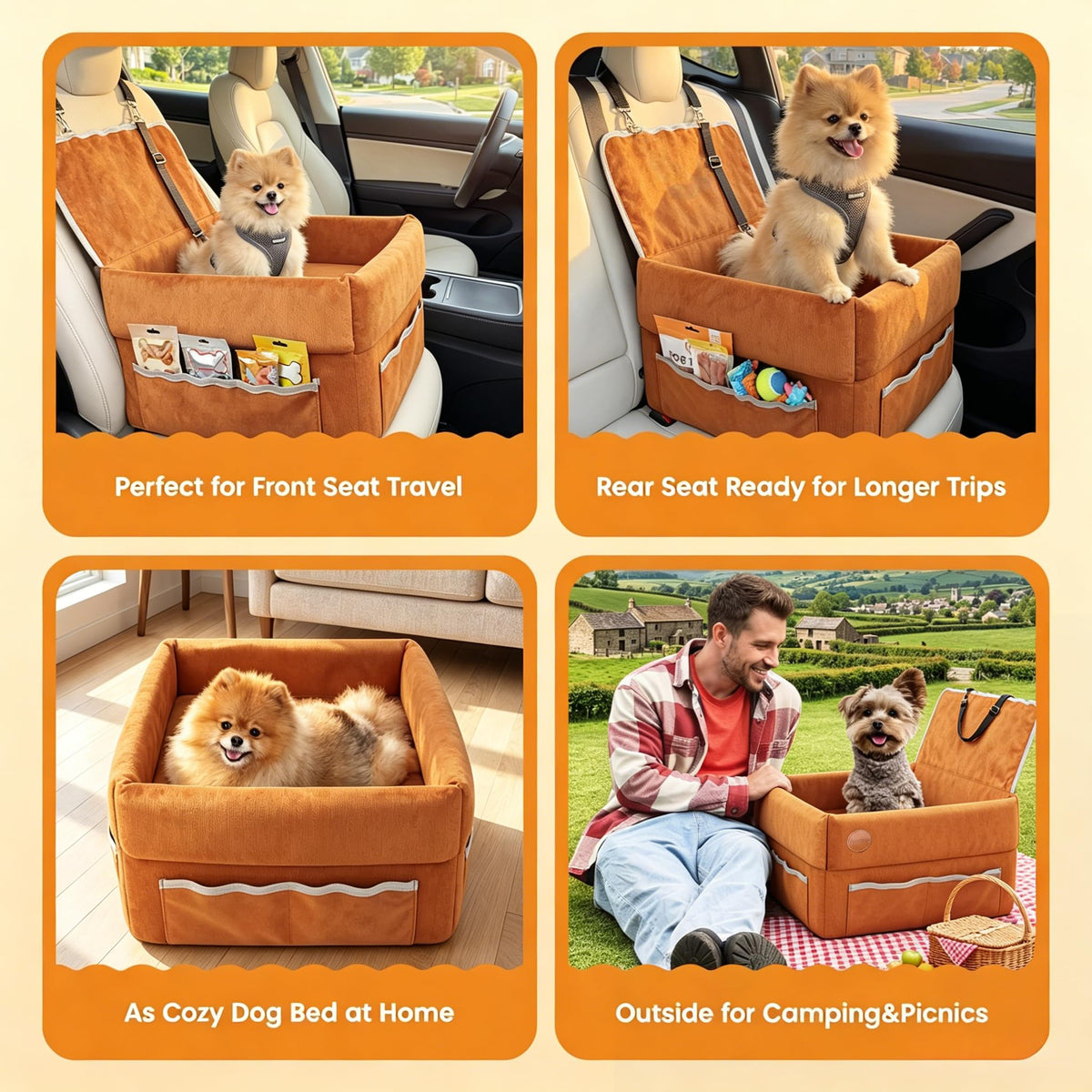 Amztrip Pet Seat in Large, Orange