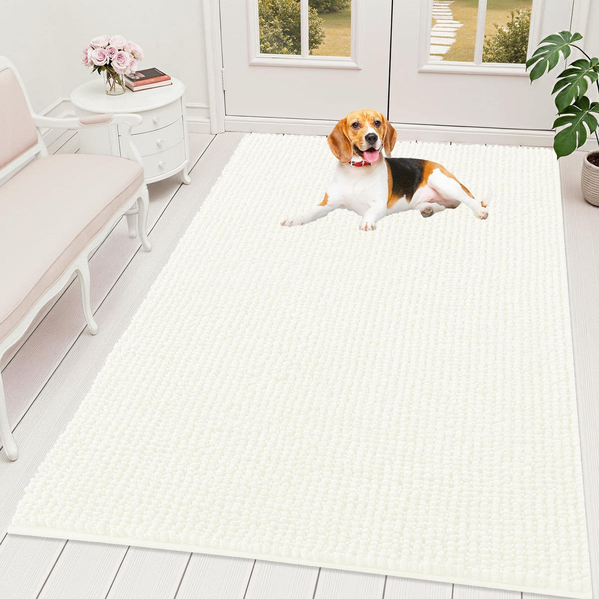 OLANLY Pet Bed Mat in 70" X 46", Ivory