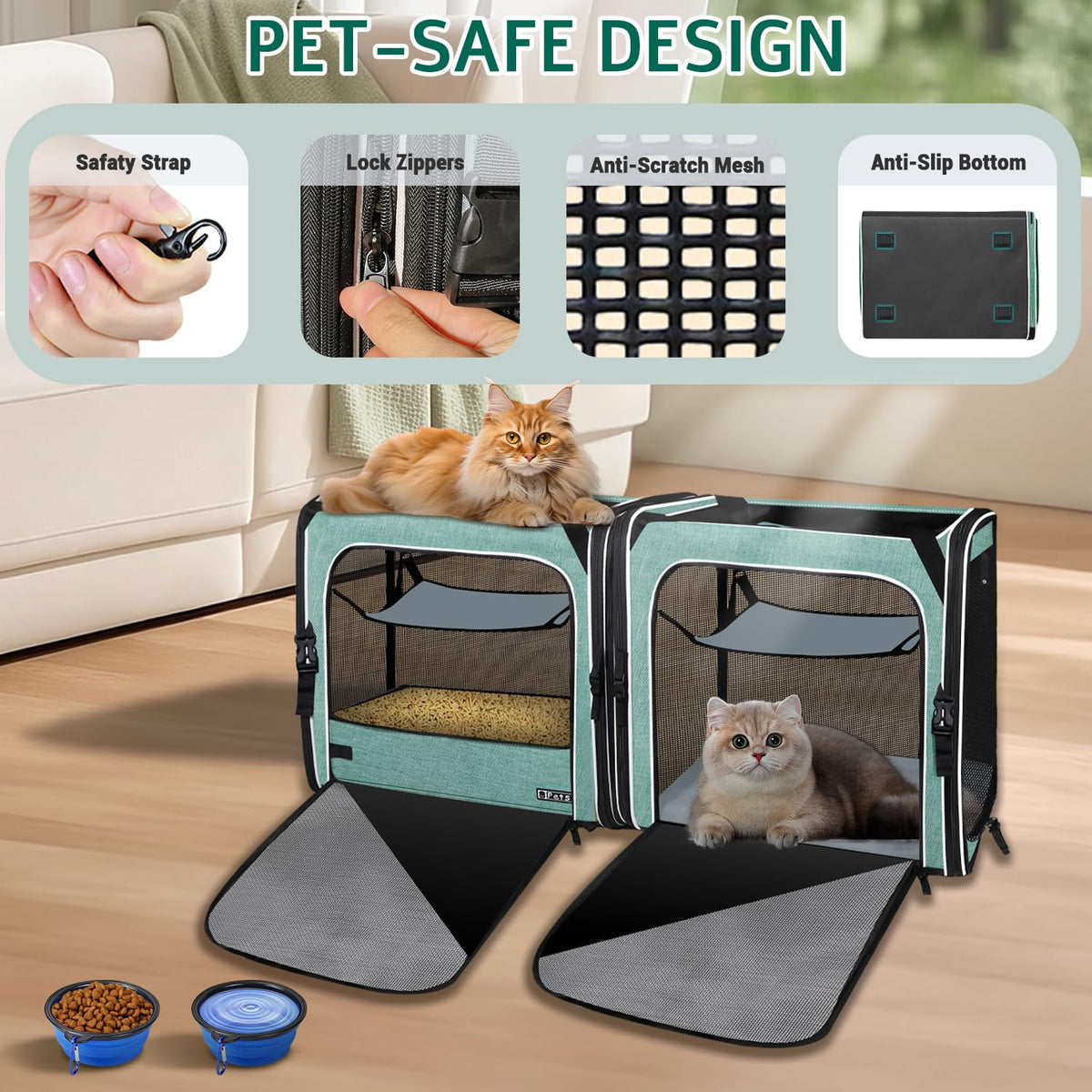 Petskd Animal Carrier in 38.0"L x 17.0"W x 18.0"H, Green