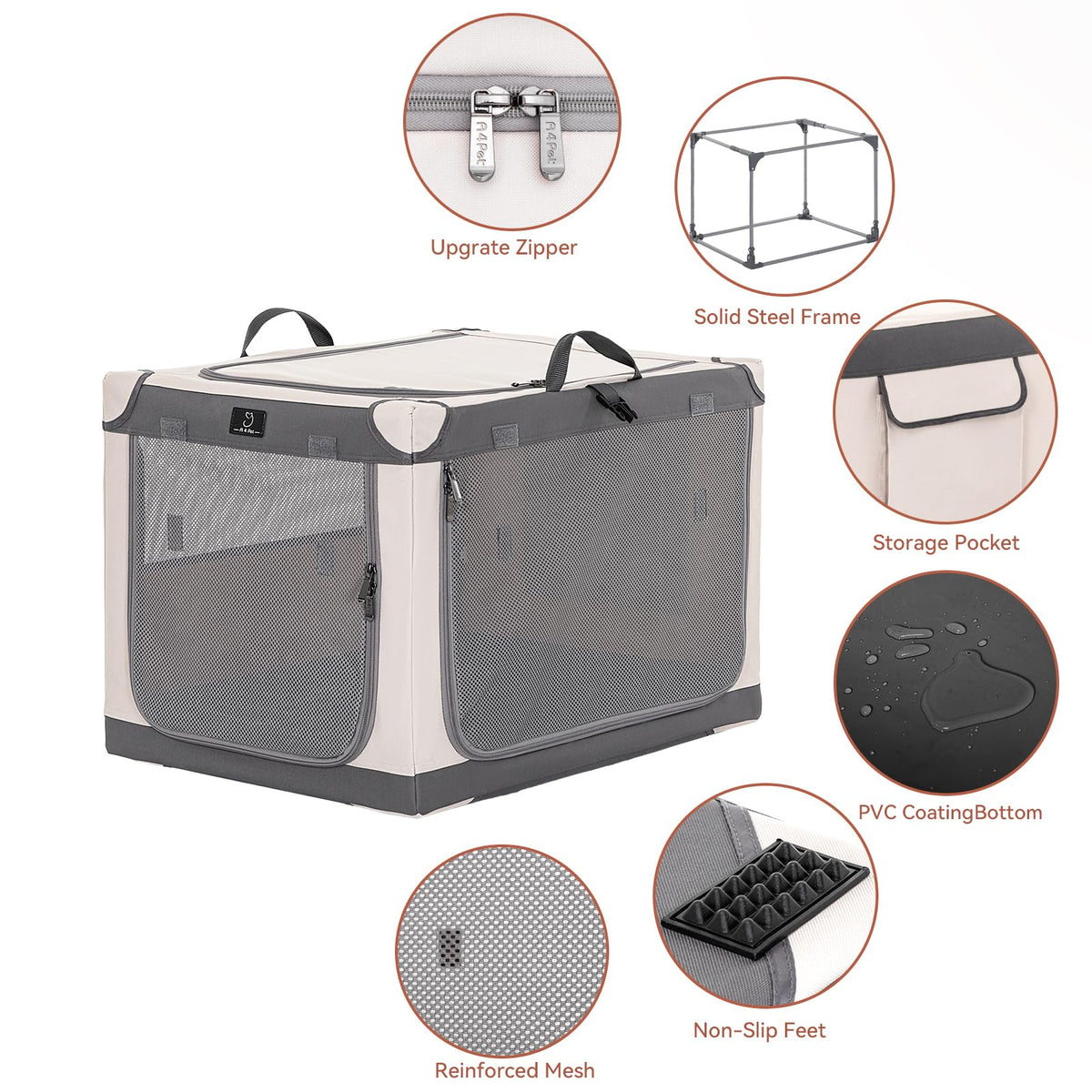 A 4 Pet Animal Cage in 30.0"L x 20.0"W x 19.0"H, Grey