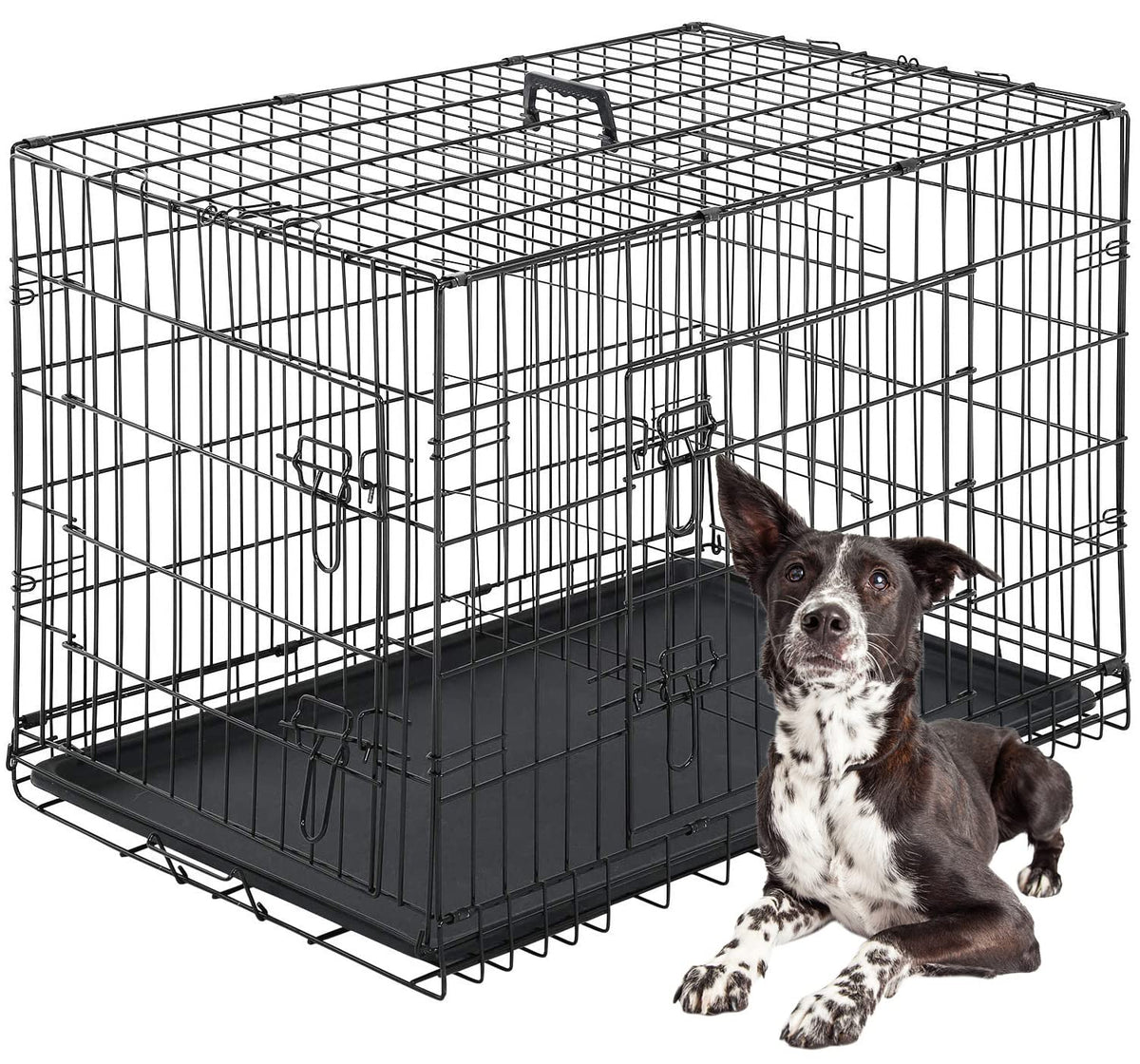 FDW Animal Cage in 42.0"L x 26.0"W x 28.0"H, Black