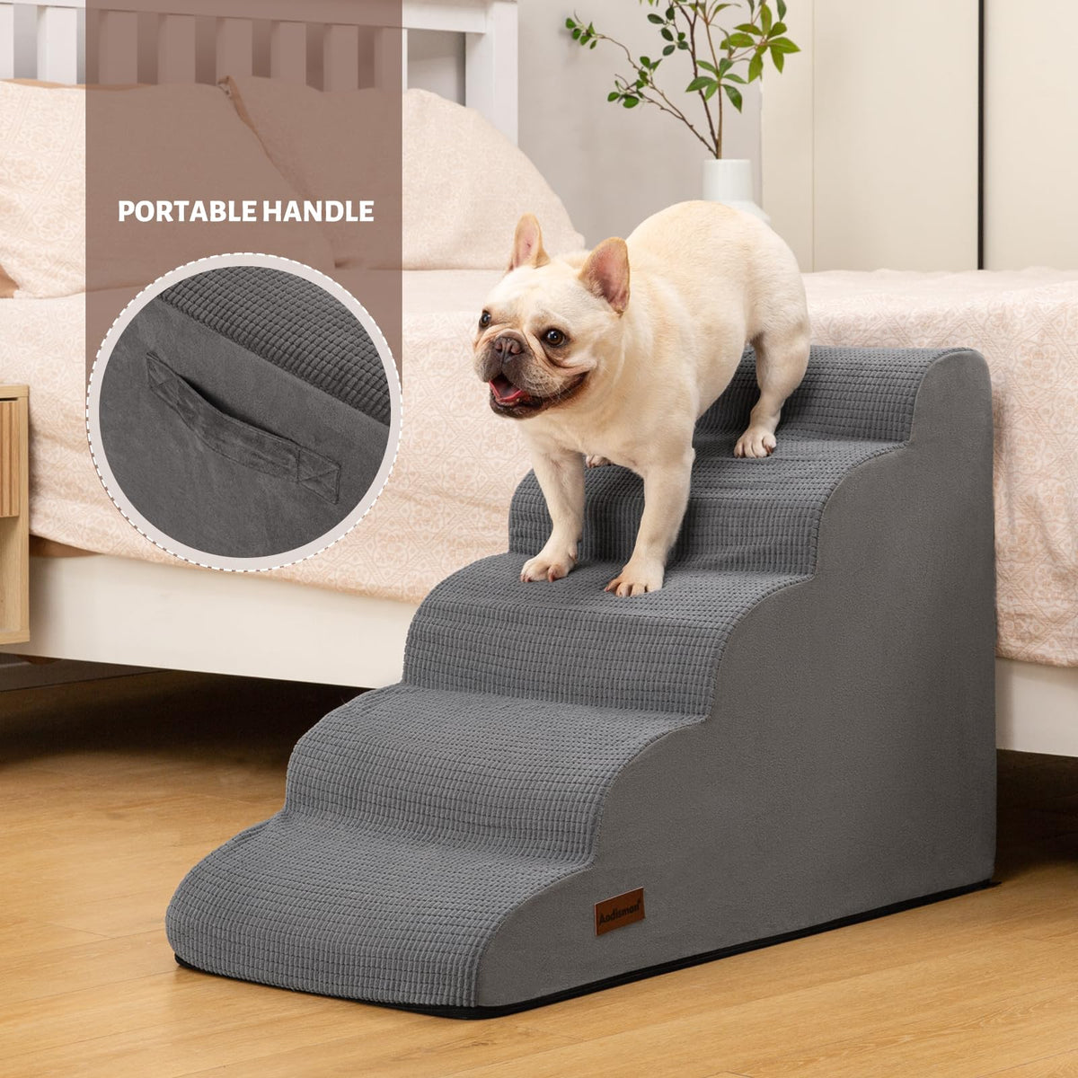 aodisman Animal Stair in Standard 5-Step 22.2"H, Grey