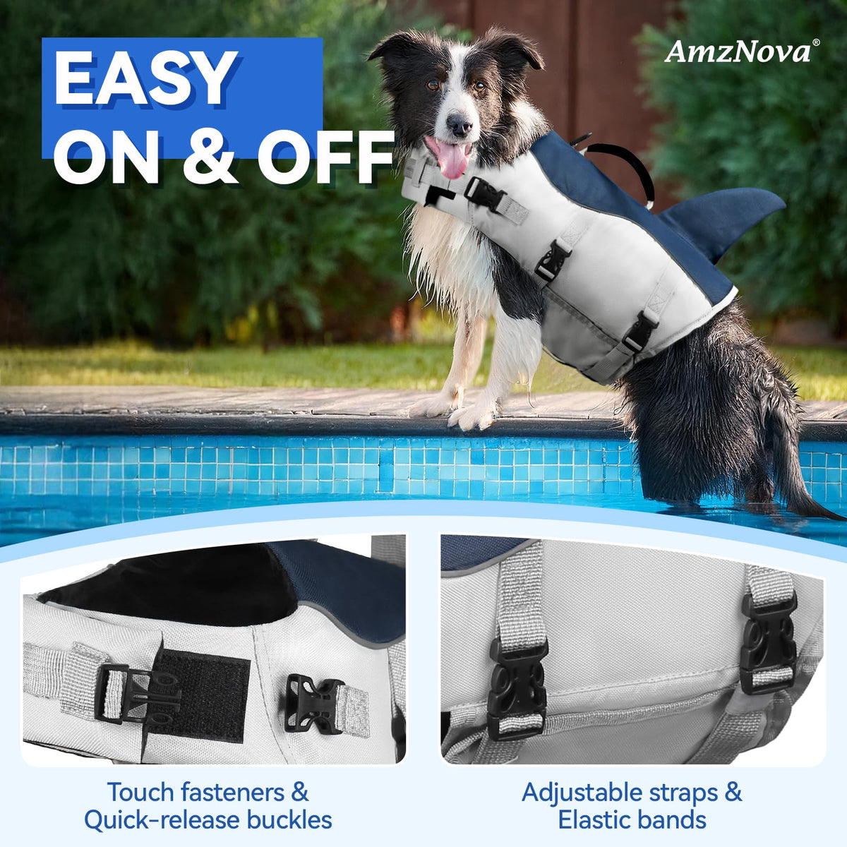 AMZNOVA Pet Apparel in XS: 13-18in (Chest Girth), Majolica Blue