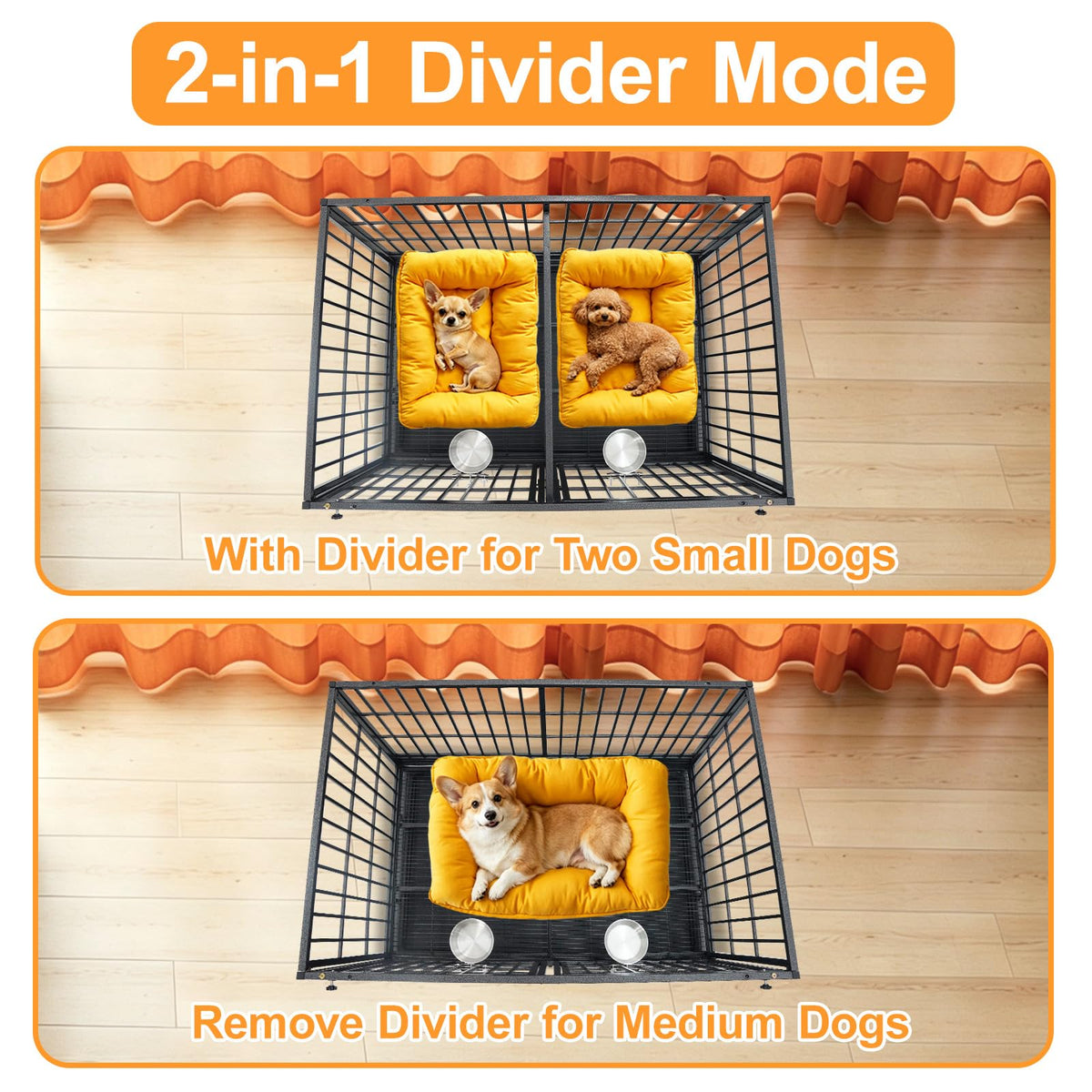 Homey Pet Animal Cage in 43.0"L x 28.0"W x 29.0"H, Black