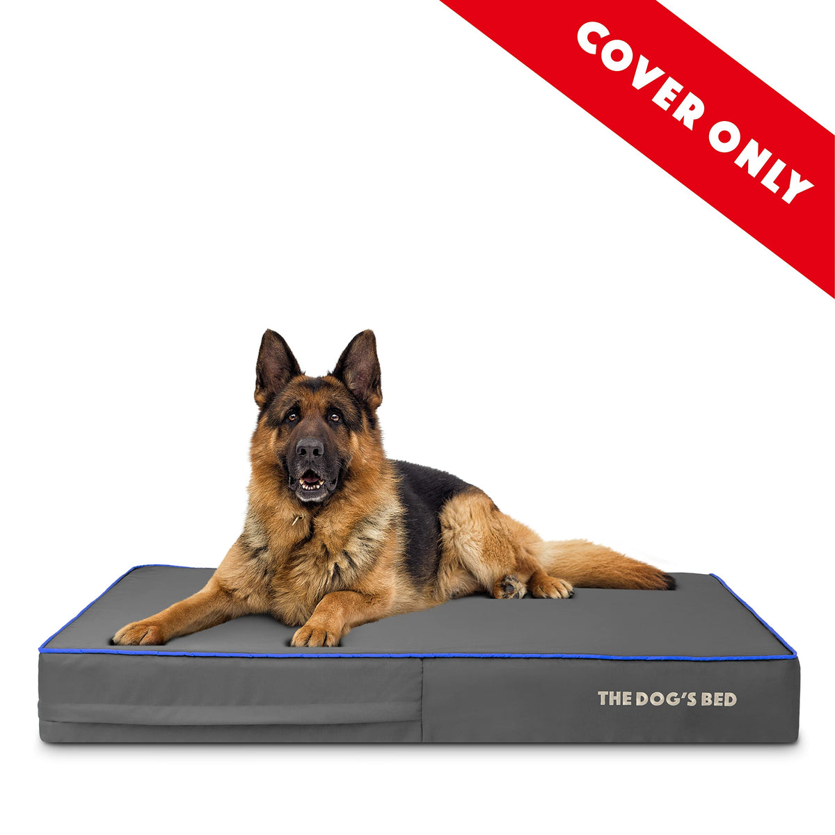 The Dog's Balls Pet Supplies in XL Spare Cover (6" Deep), Grey with Dark Blue Trim