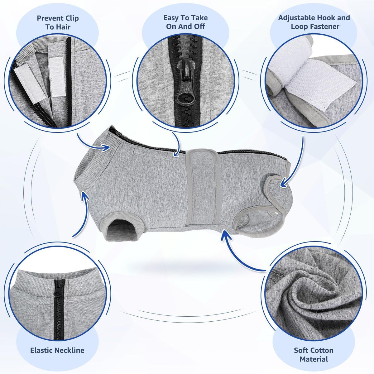 SlowTon Pet Apparel in X-Small, 1.Grey - 95% Cotton + 5% Spandex