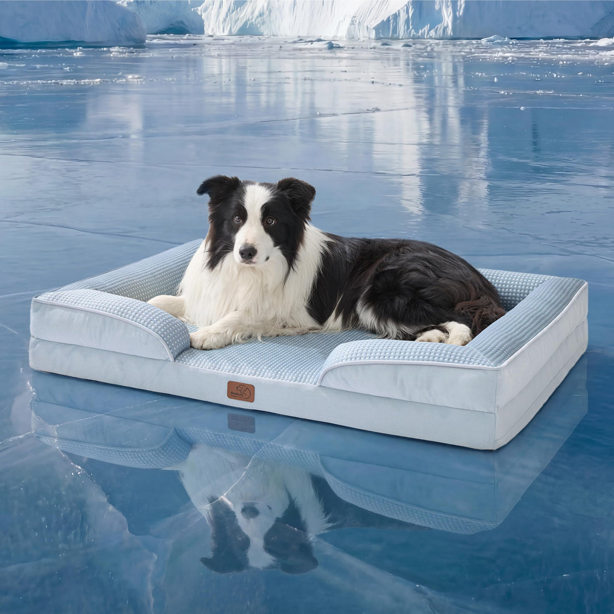 Bedsure Pet Bed Mat in 42"l X 32"w X 6.5"th, Cooling Blue