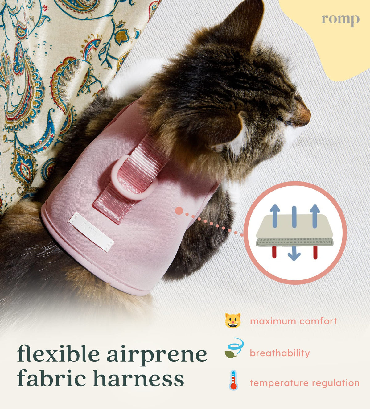 ROMP Animal Harness in Small, Powder Pink