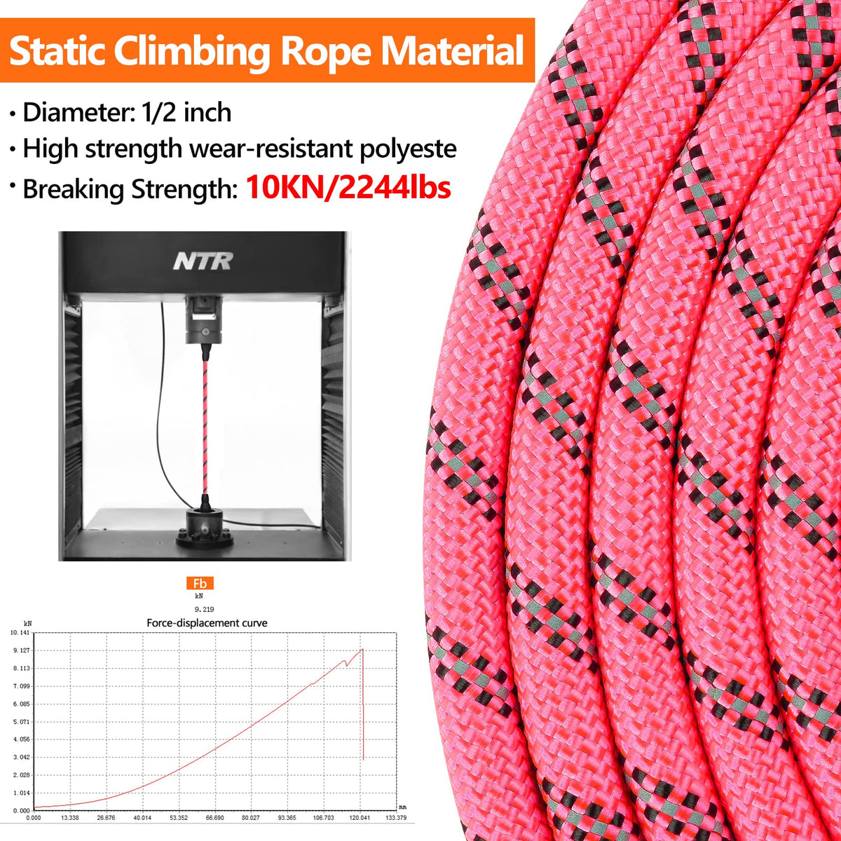 NTR Leash in 8ft*1/2", Pink