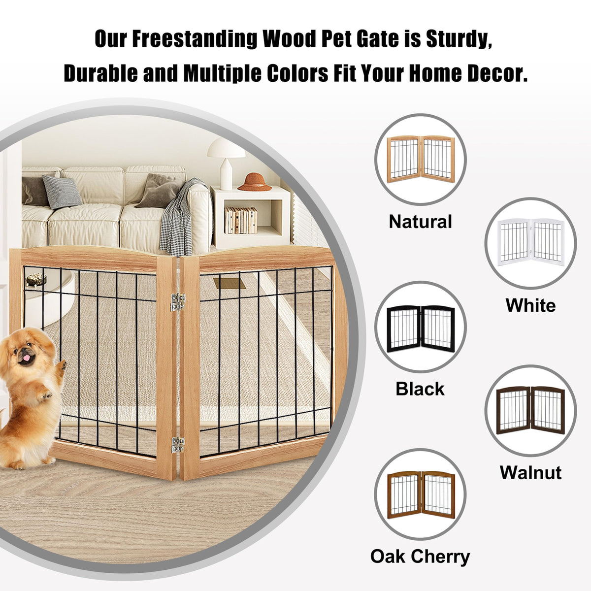 LZRS Temporary Gate in 24"Height-2 Panel, Natural