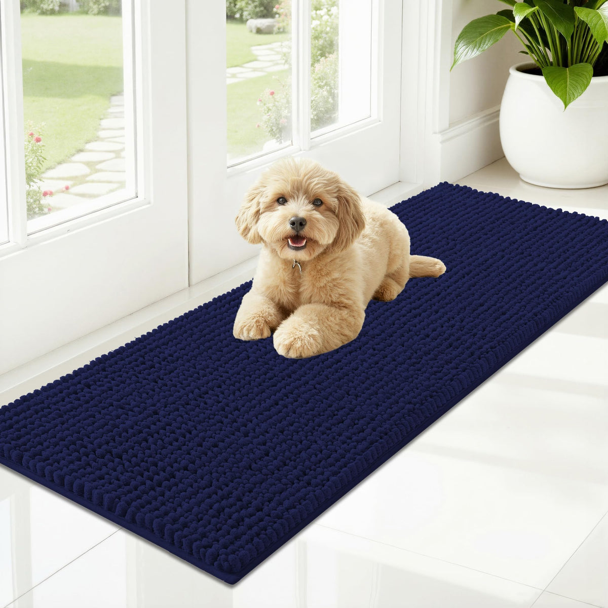 OLANLY Pet Bed Mat in 47" X 17", Navy Blue