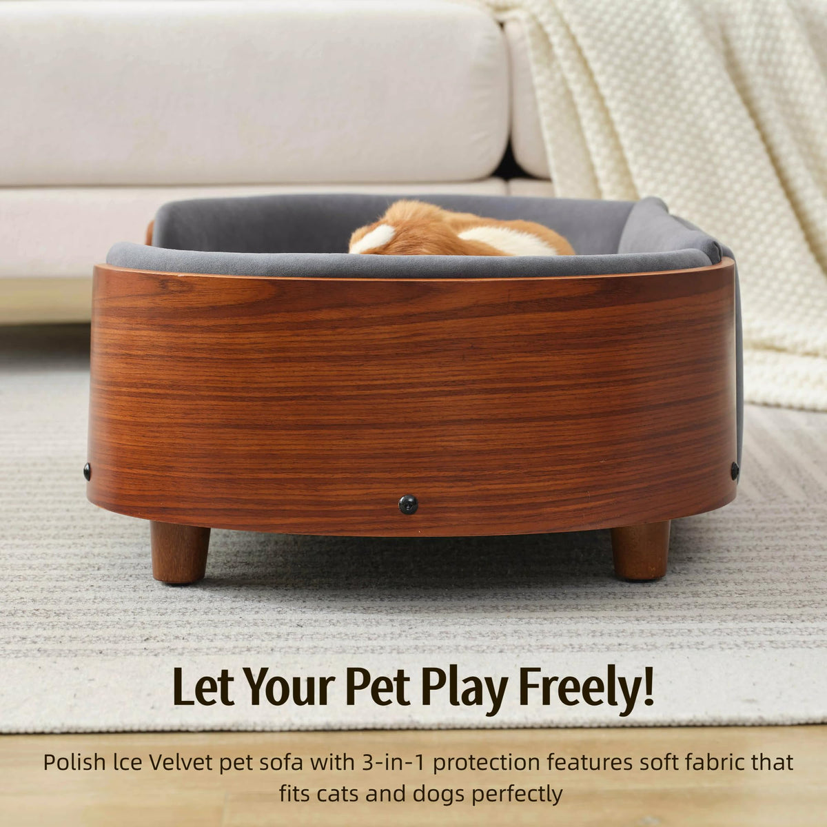 Trygoal Pet Bed Mat in 26.38, Dark Gray & Walnut