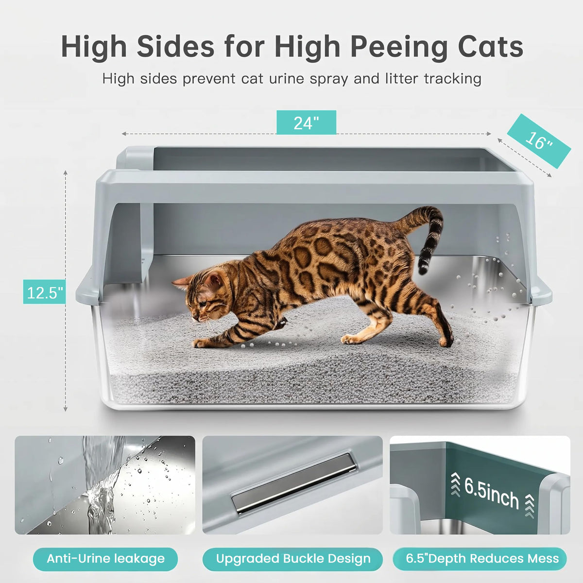 WoofiGo Litter Box in XL Extra Large, 22- Gray (Pack of 1)