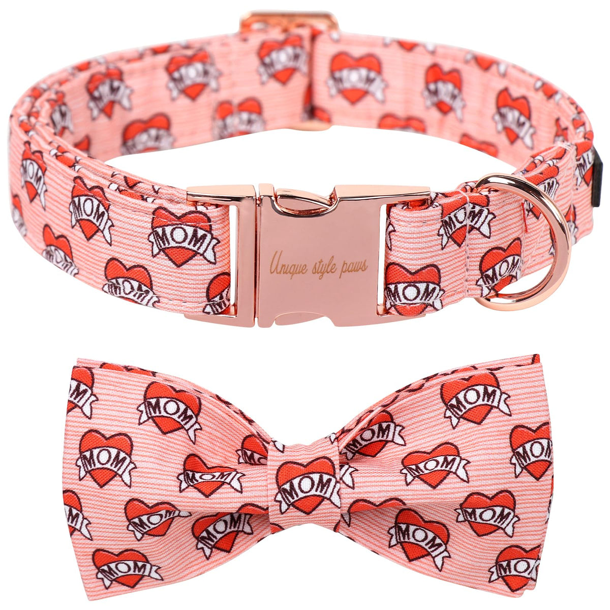 Unique style paws Animal Collar in XS, heart-bow