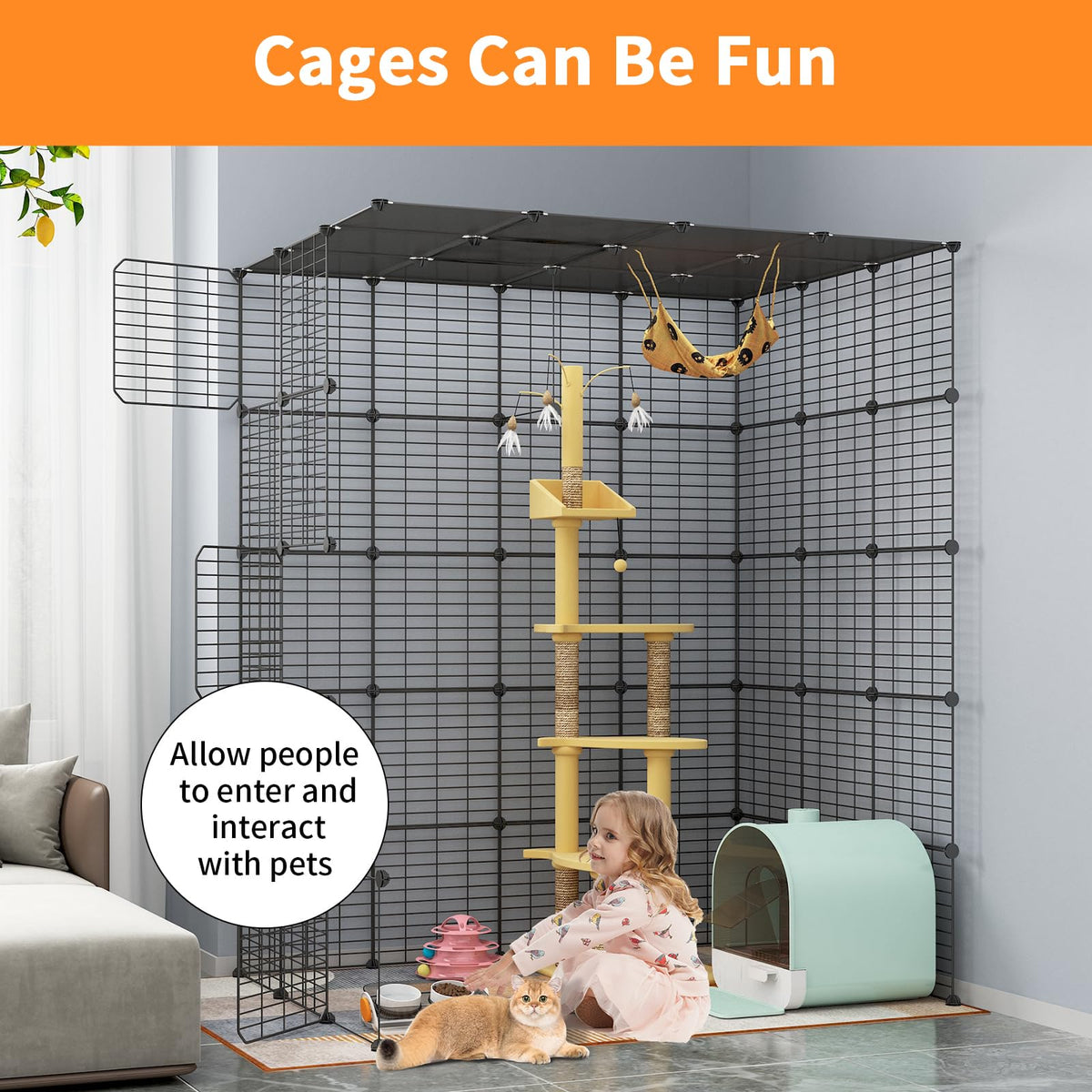 Oneluck Animal Cage in 54.0"L x 41.0"W x 68.0"H
