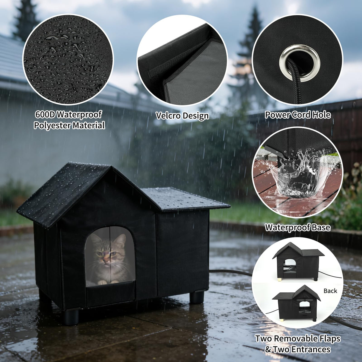 GINDOOR Animal Shelter in Black