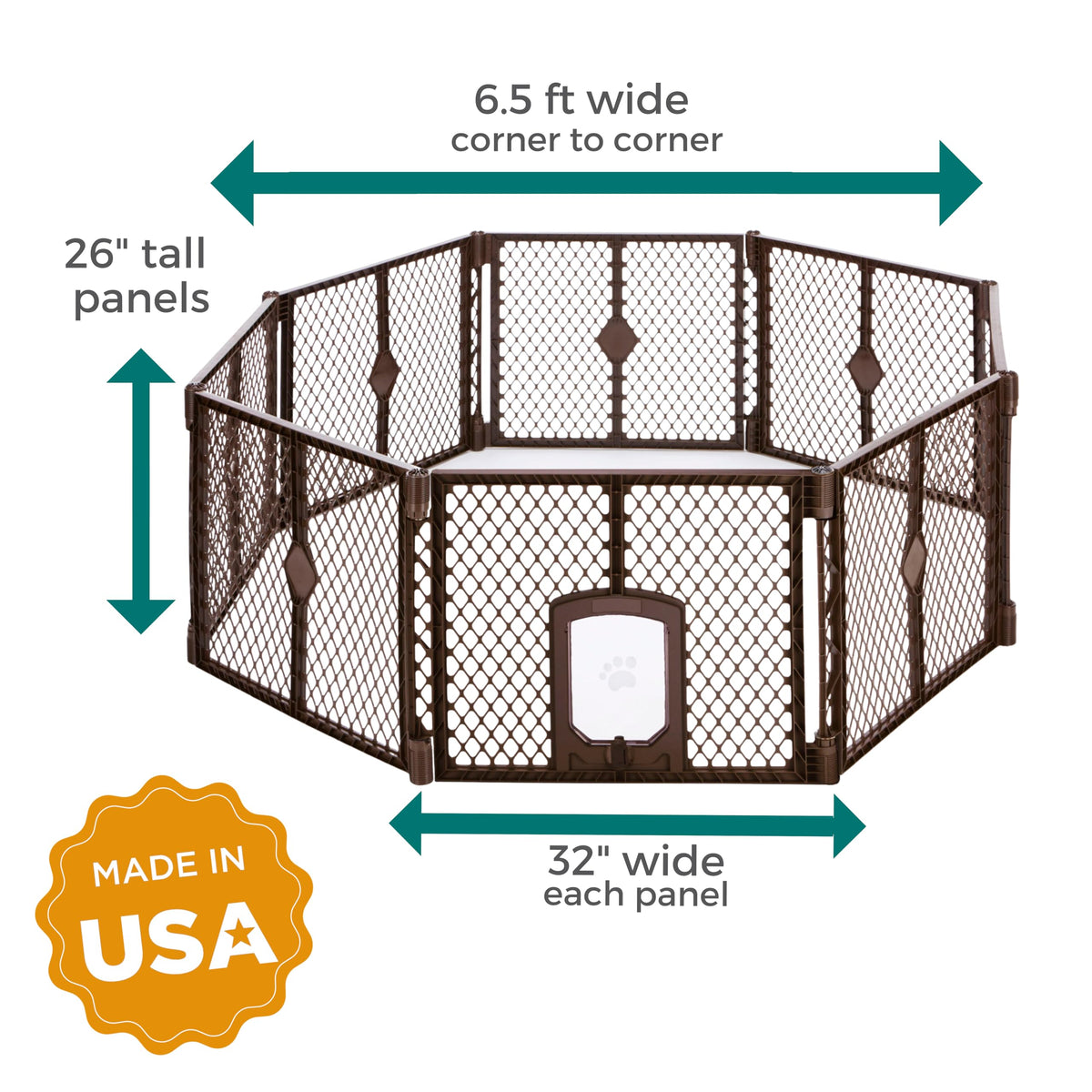 MYPET Pet Playpen in 8-Panel, Espresso