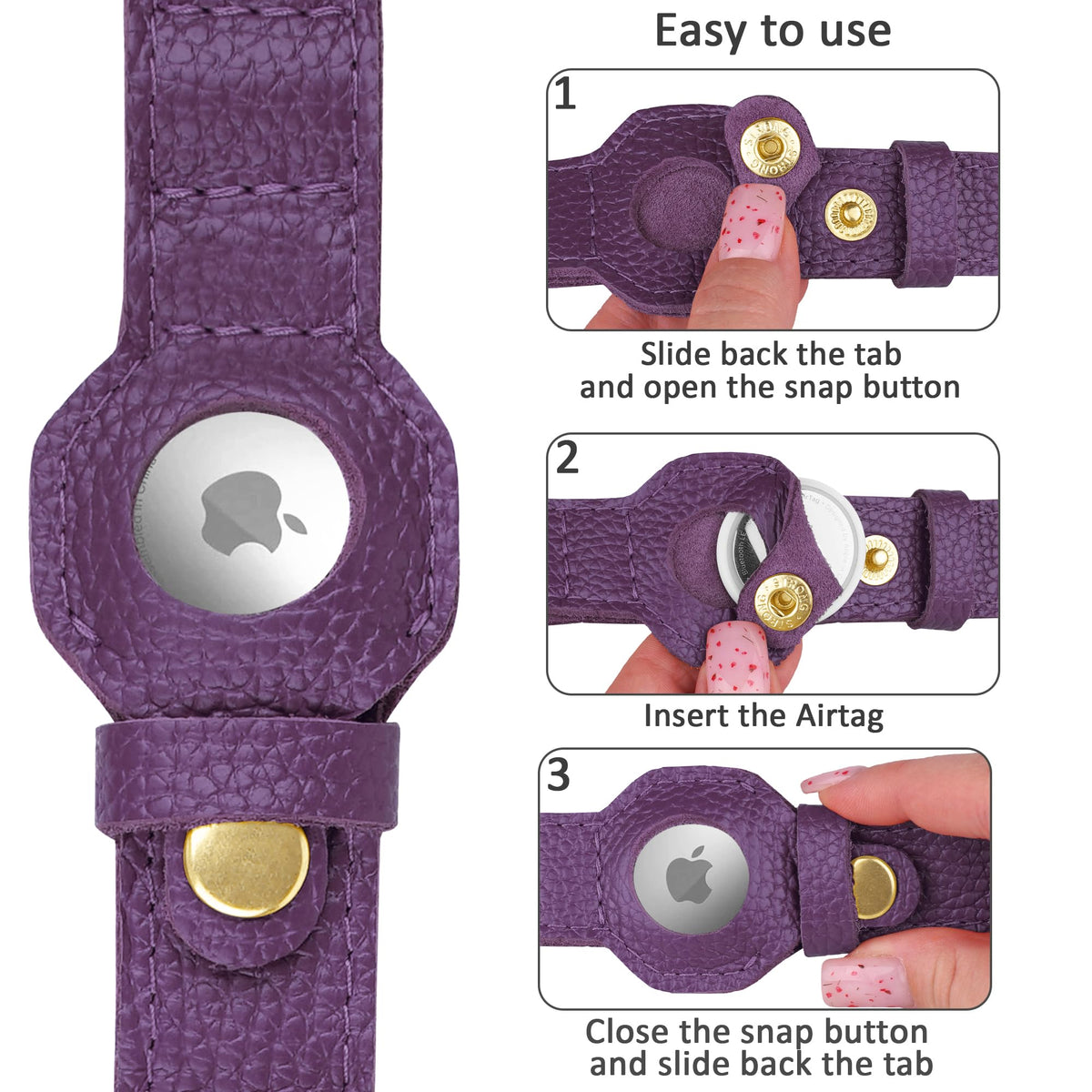 BUDKAS Animal Collar in XS, 9"-12" Neck Fit, Purple