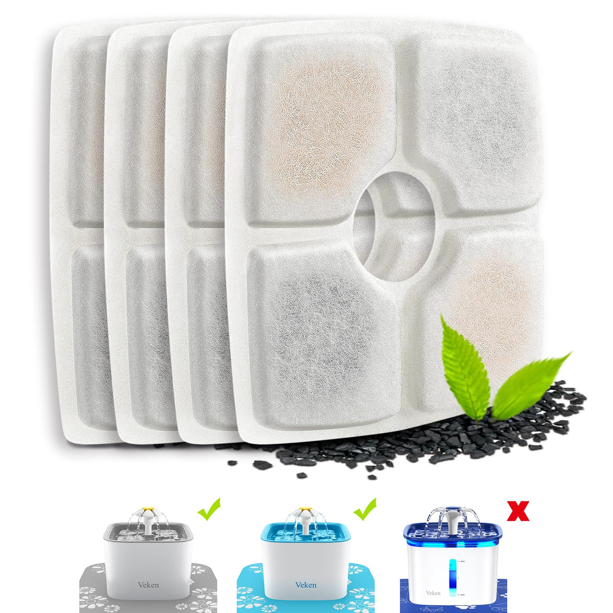 Veken Potable Water Filter in 4 Pack, /