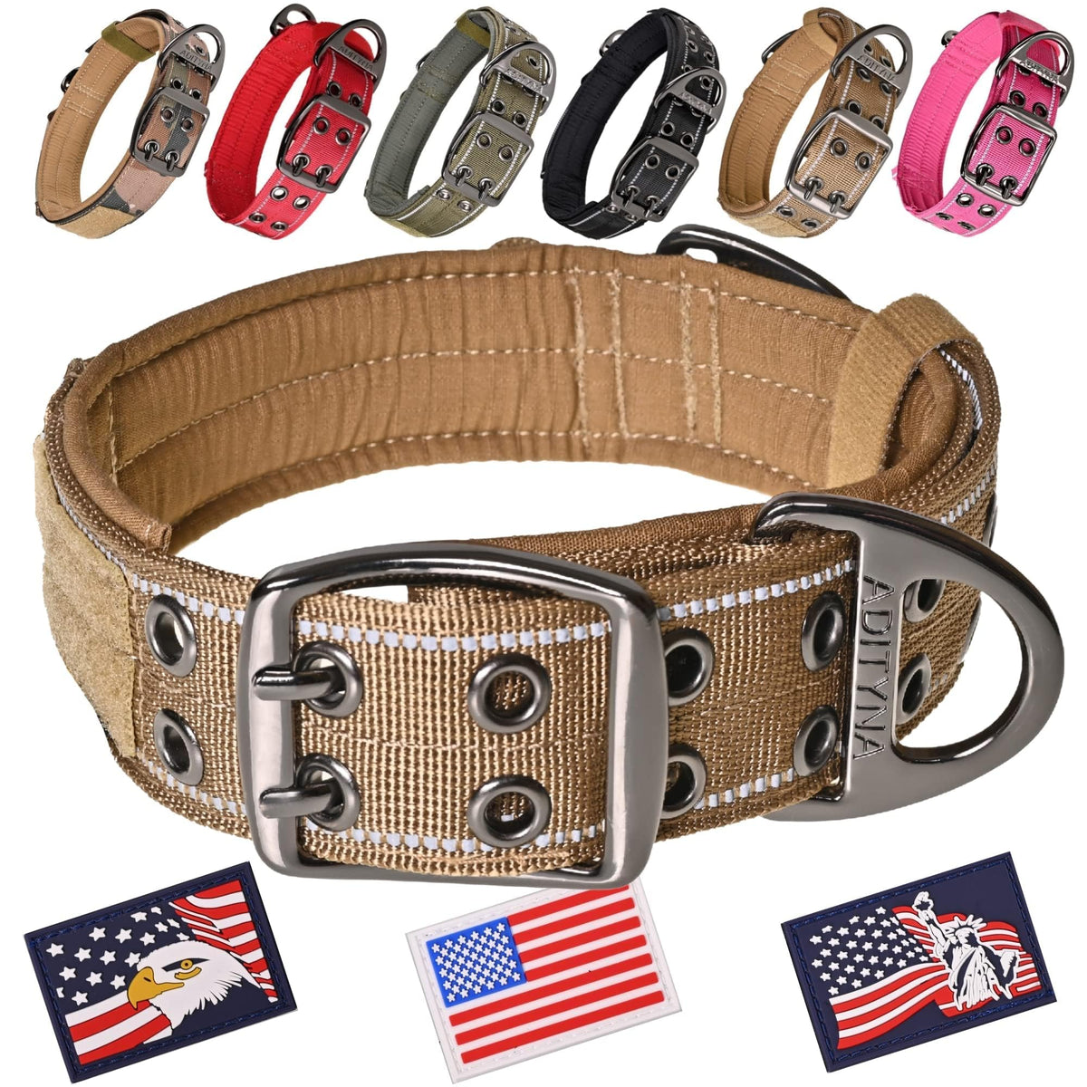 ADITYNA Animal Collar in Large: Fit 18-23" Neck, Coyote Brown
