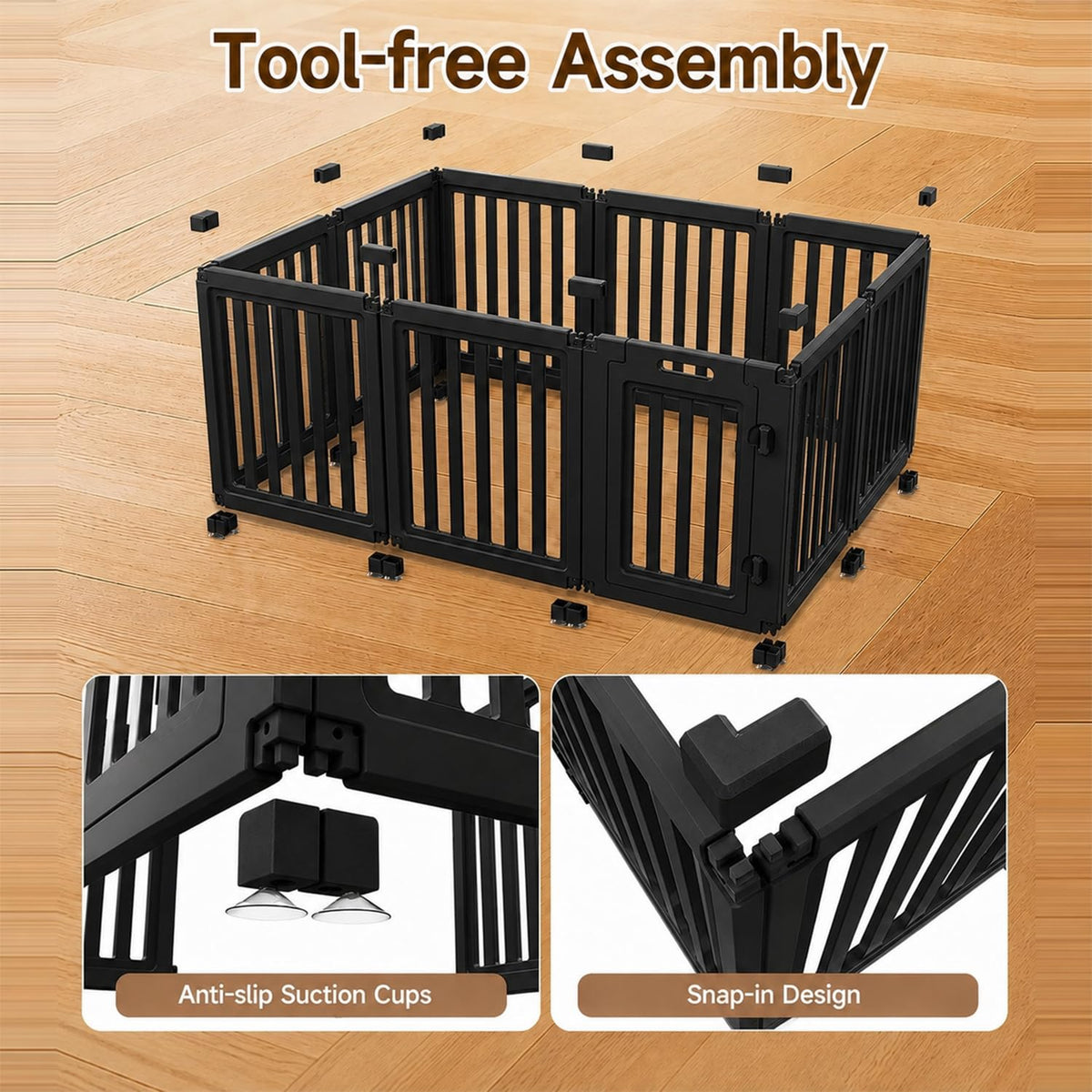 everfront Pet Playpen in 30", Black