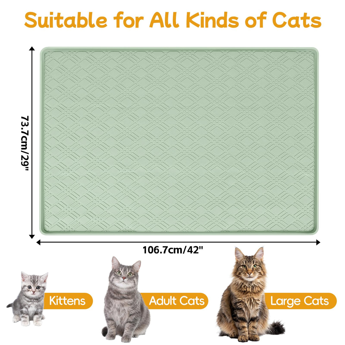 Lanstics Pet Placemat in 42"L x 29"W, Beige
