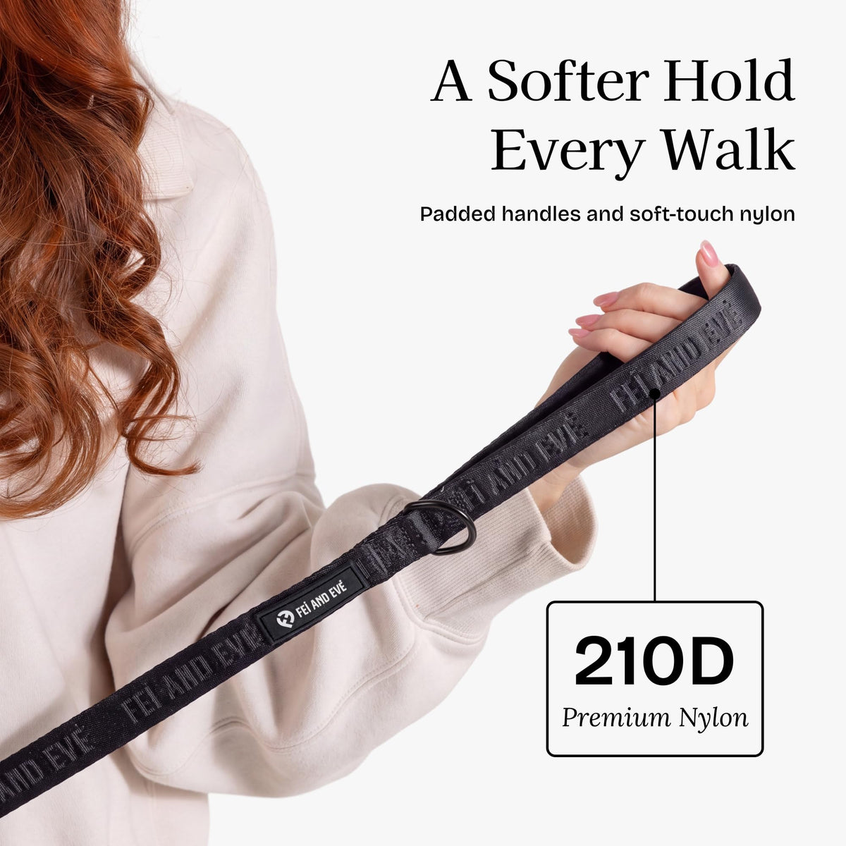 Fei and Eve Leash in 6FT, Black