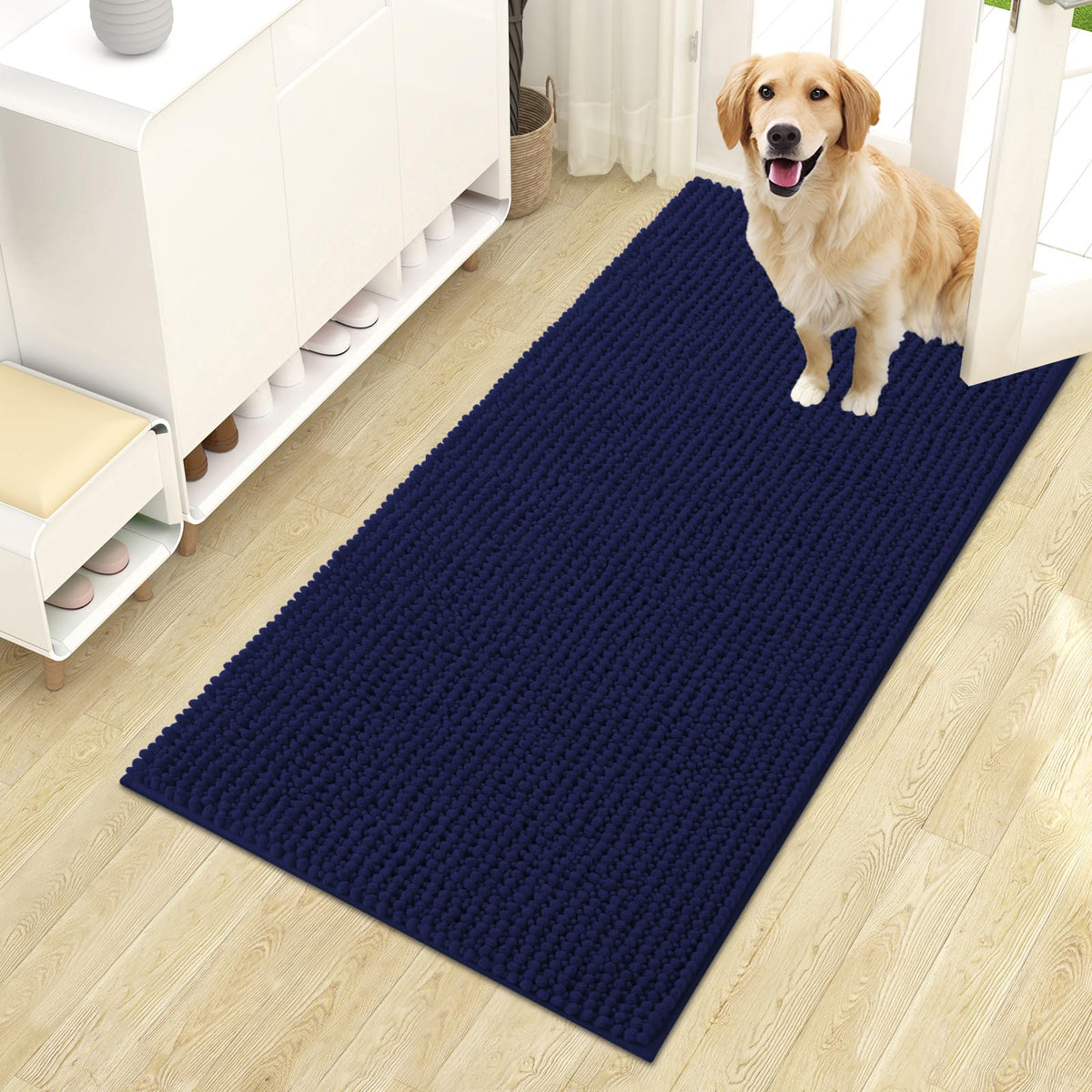 OLANLY Pet Bed Mat in 44" X 24", Navy Blue