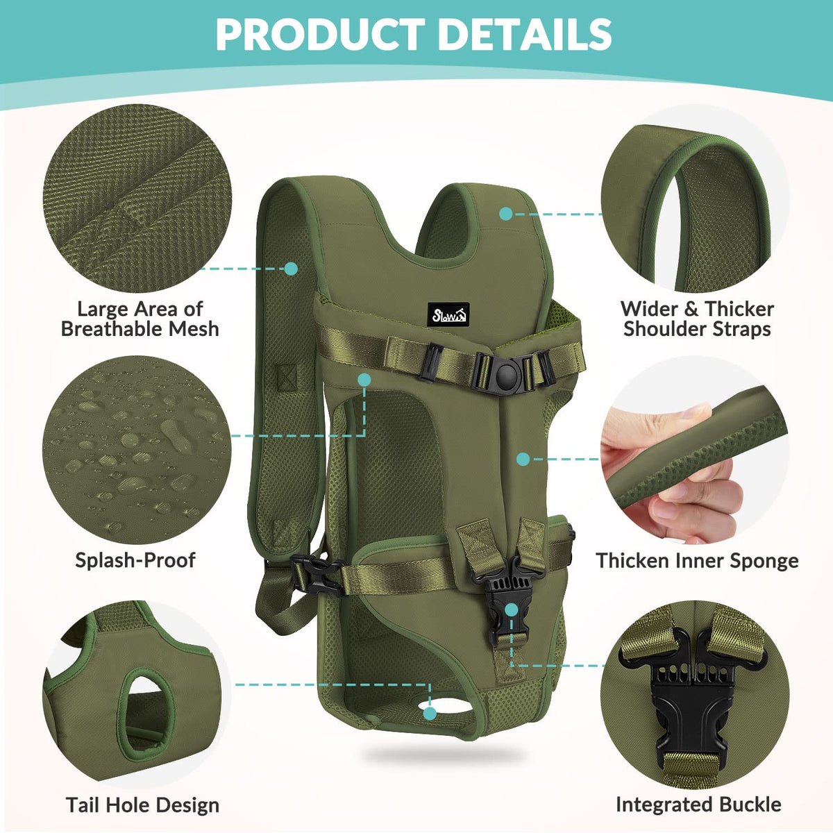 Lukovee Animal Carrier in Small, Green