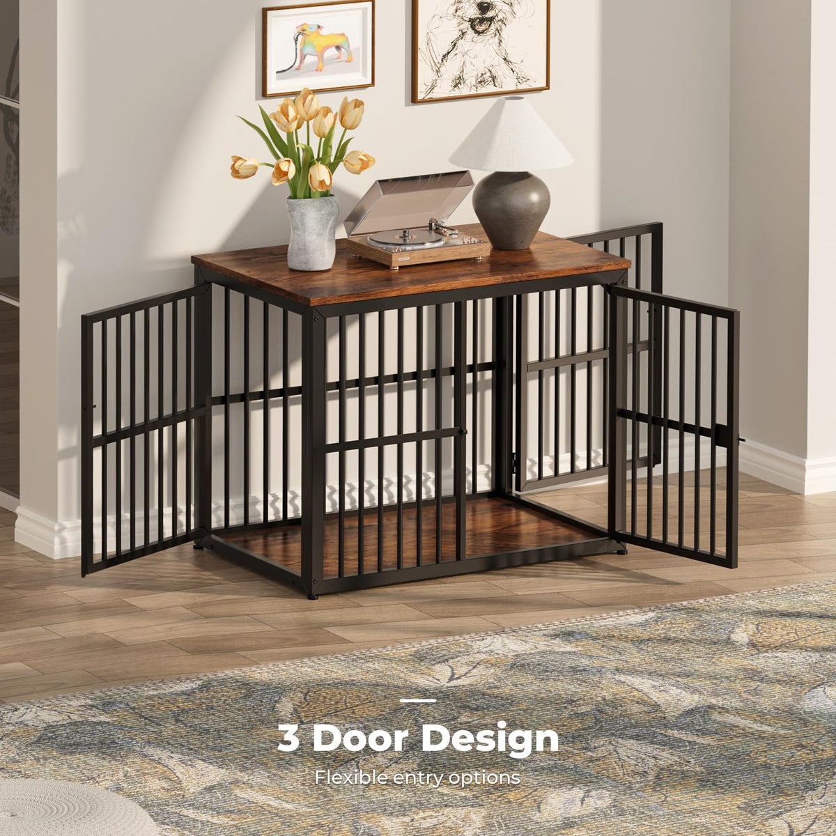 Lyromix Animal Cage in 33.1"L x 22.1"W x 26.0"H, Brown