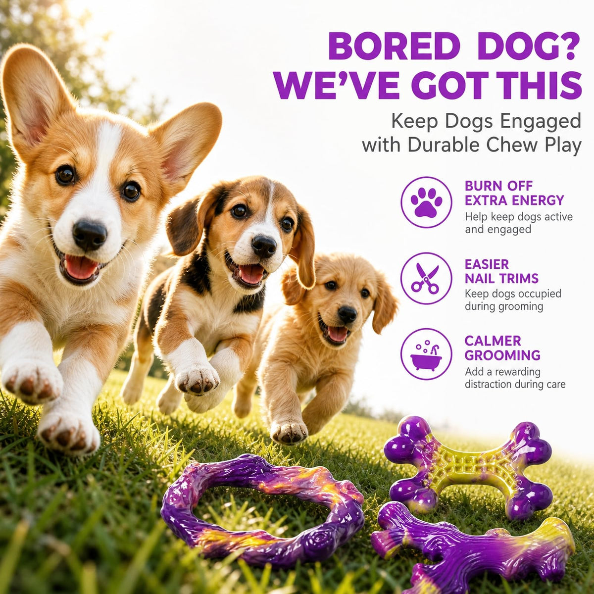 Frienhund Pet Toy in Small, Purple(Small)