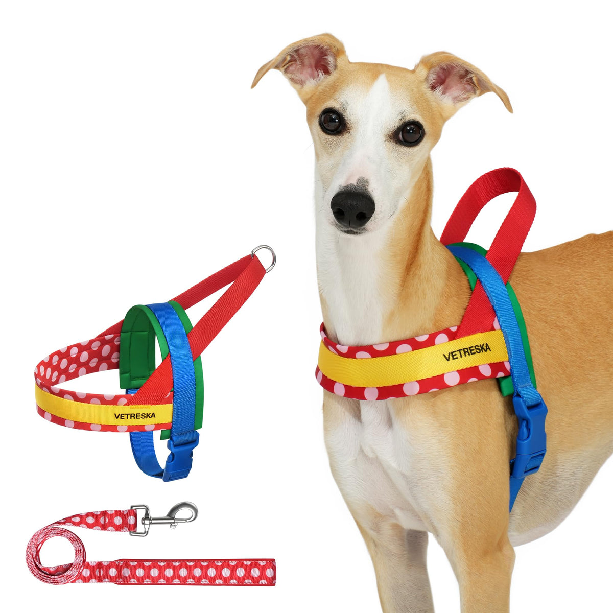 VETRESKA Animal Harness in M(Chest: 24.0"-31.9"), Chroma Red