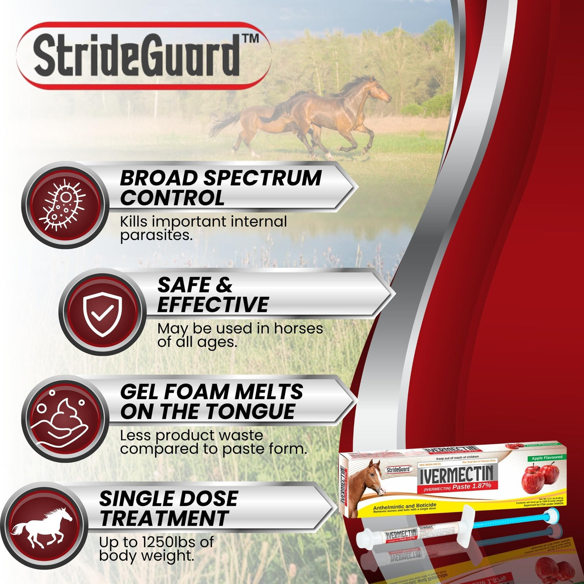 StrideGuard Animal Medication in 1 PACK, Yallow