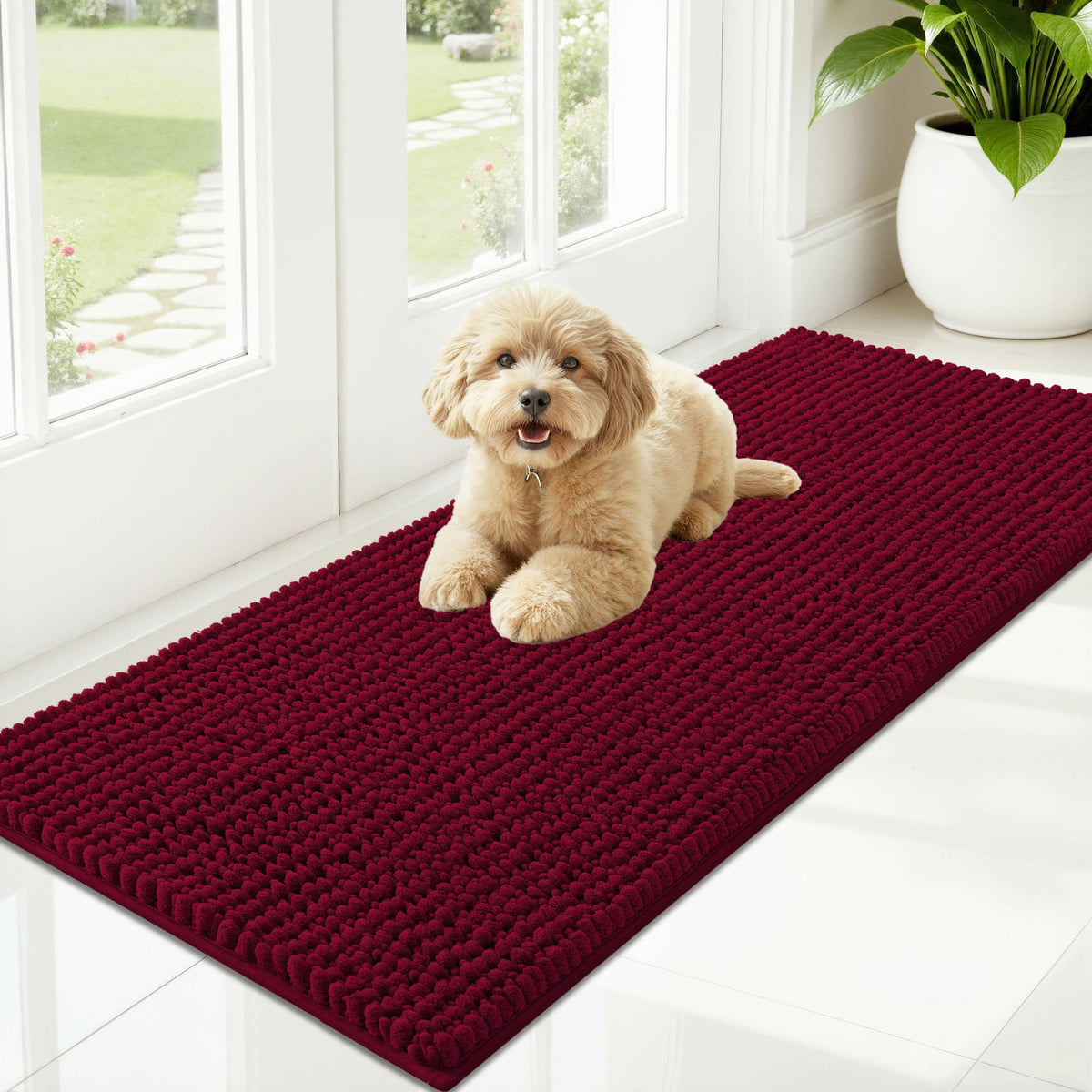 OLANLY Pet Bed Mat in 47" X 20", Burgundy
