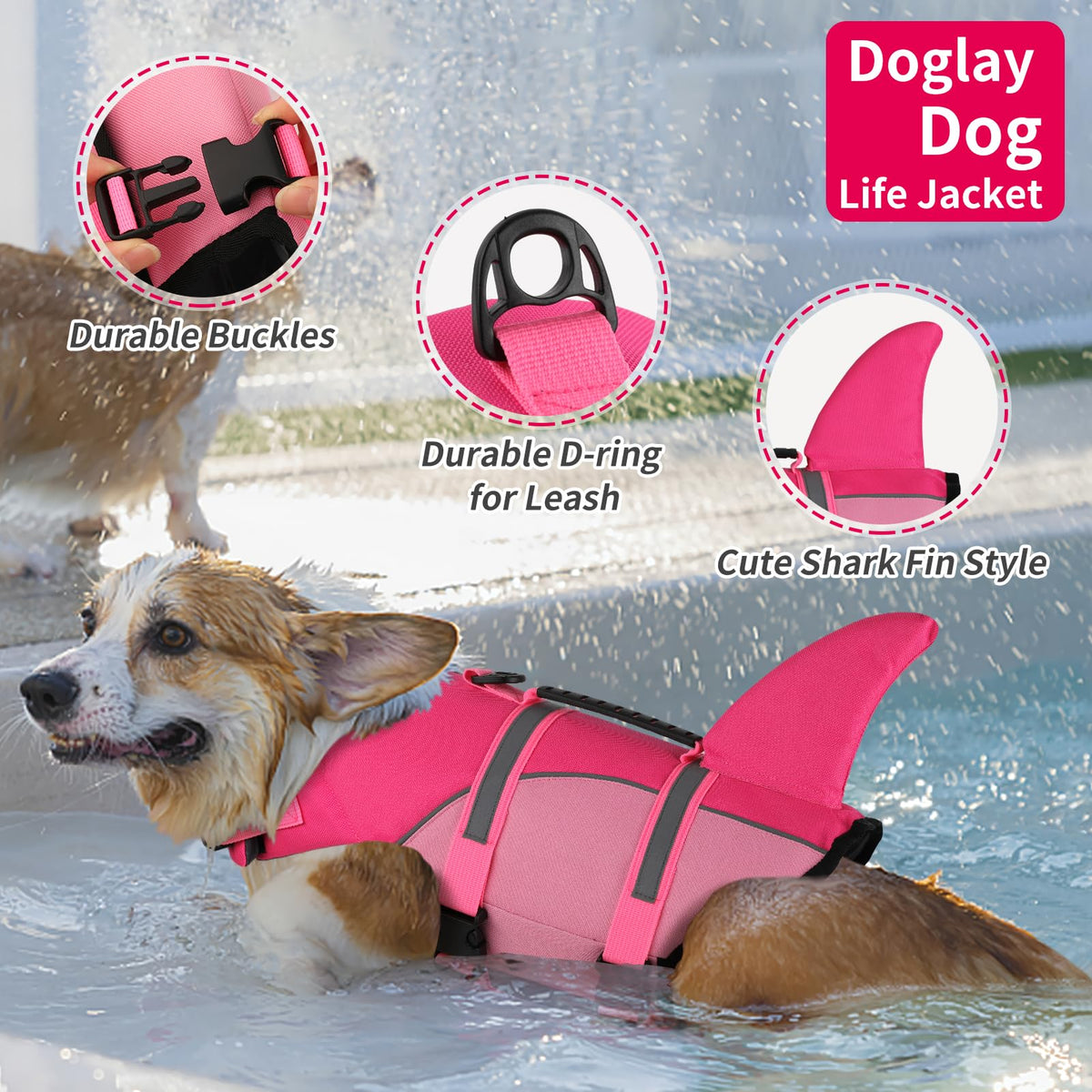 Doglay Pet Apparel in X-small, Pink & Light Pink
