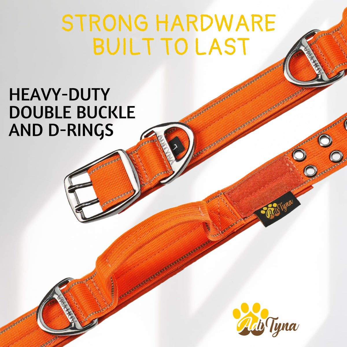 ADITYNA Animal Collar in Large: Fit 18-23" Neck, Orange