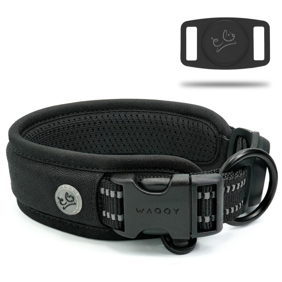 WaggyLife Animal Collar in XS (11.8"-13.8"), Black