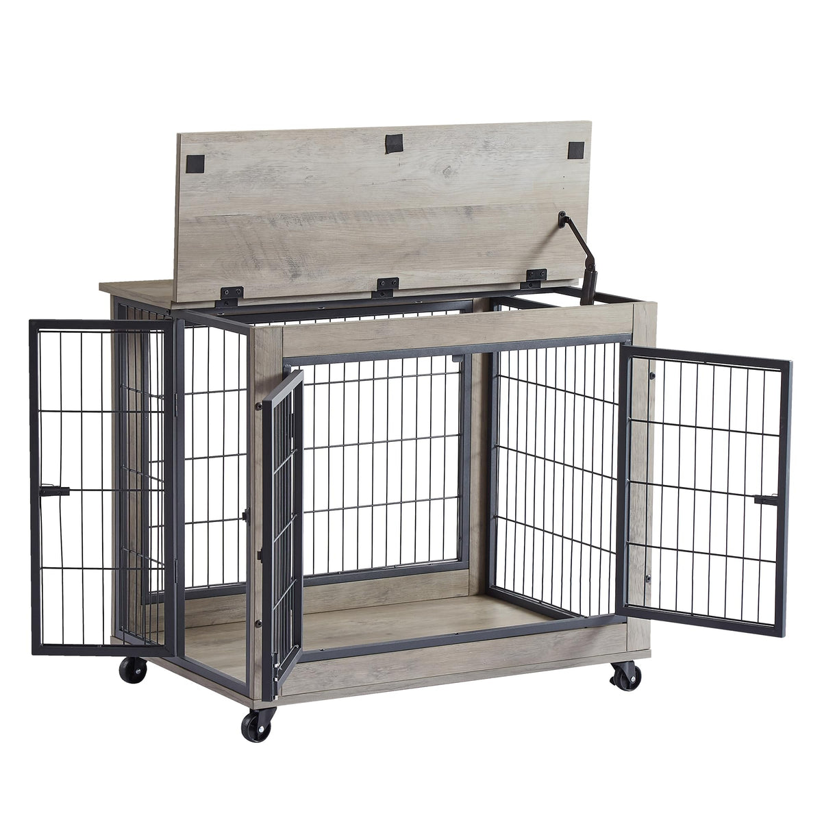 NicBex Animal Cage in 31.5"L x 21.0"W x 24.8"H, Grey