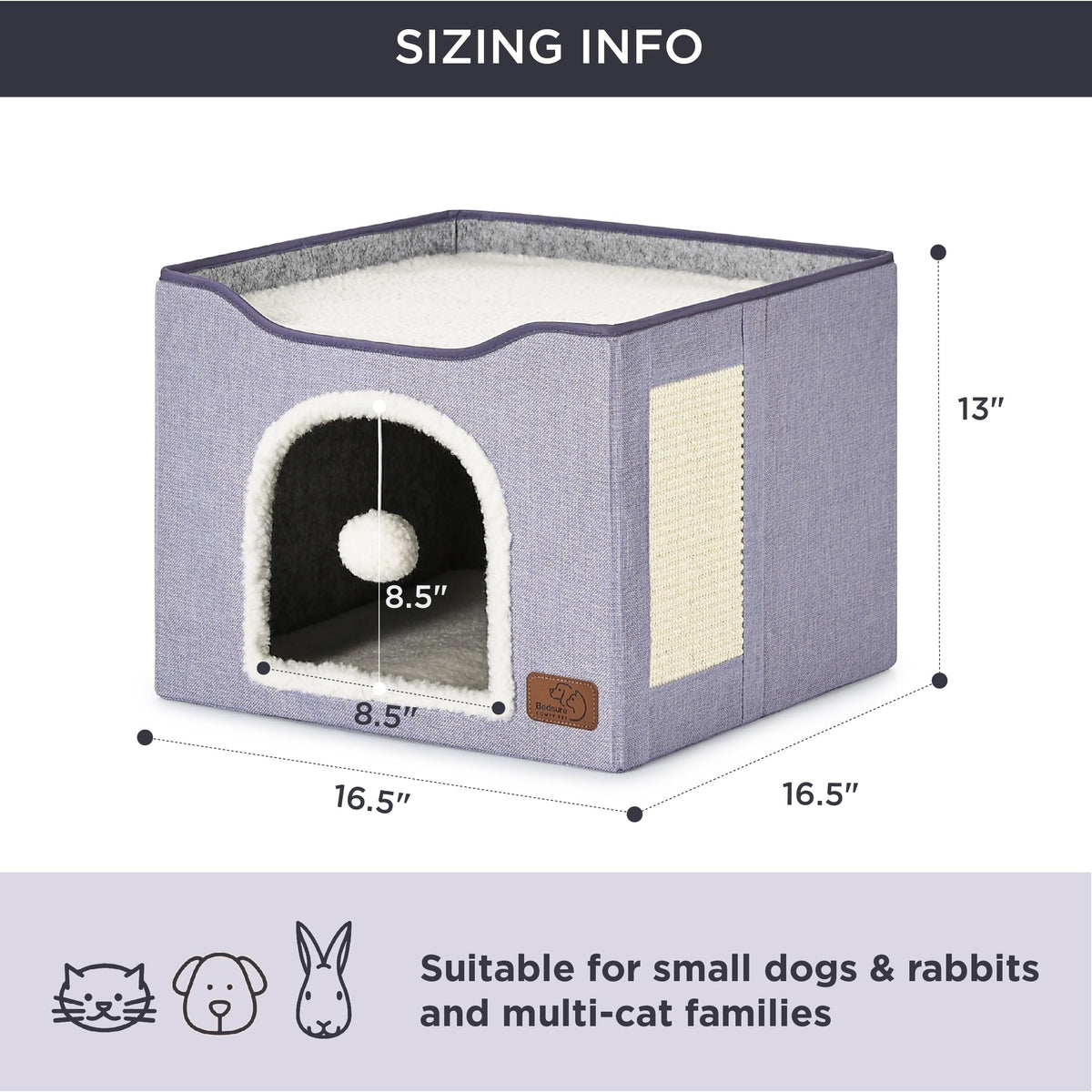 Bedsure Pet Activity Structure in Single, Cloud Purple