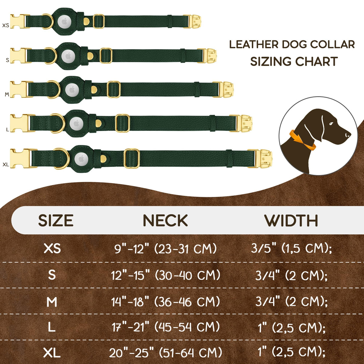 BUDKAS Animal Collar in XS, 9"-12" Neck Fit, Green