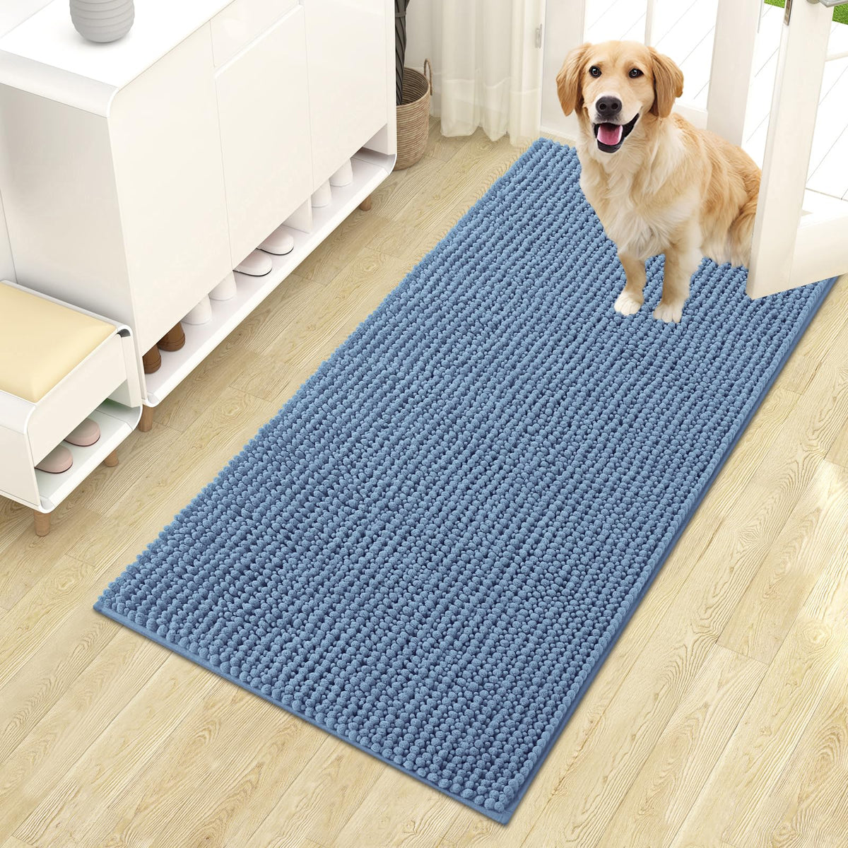 OLANLY Pet Bed Mat in 44" X 24", Airy Blue