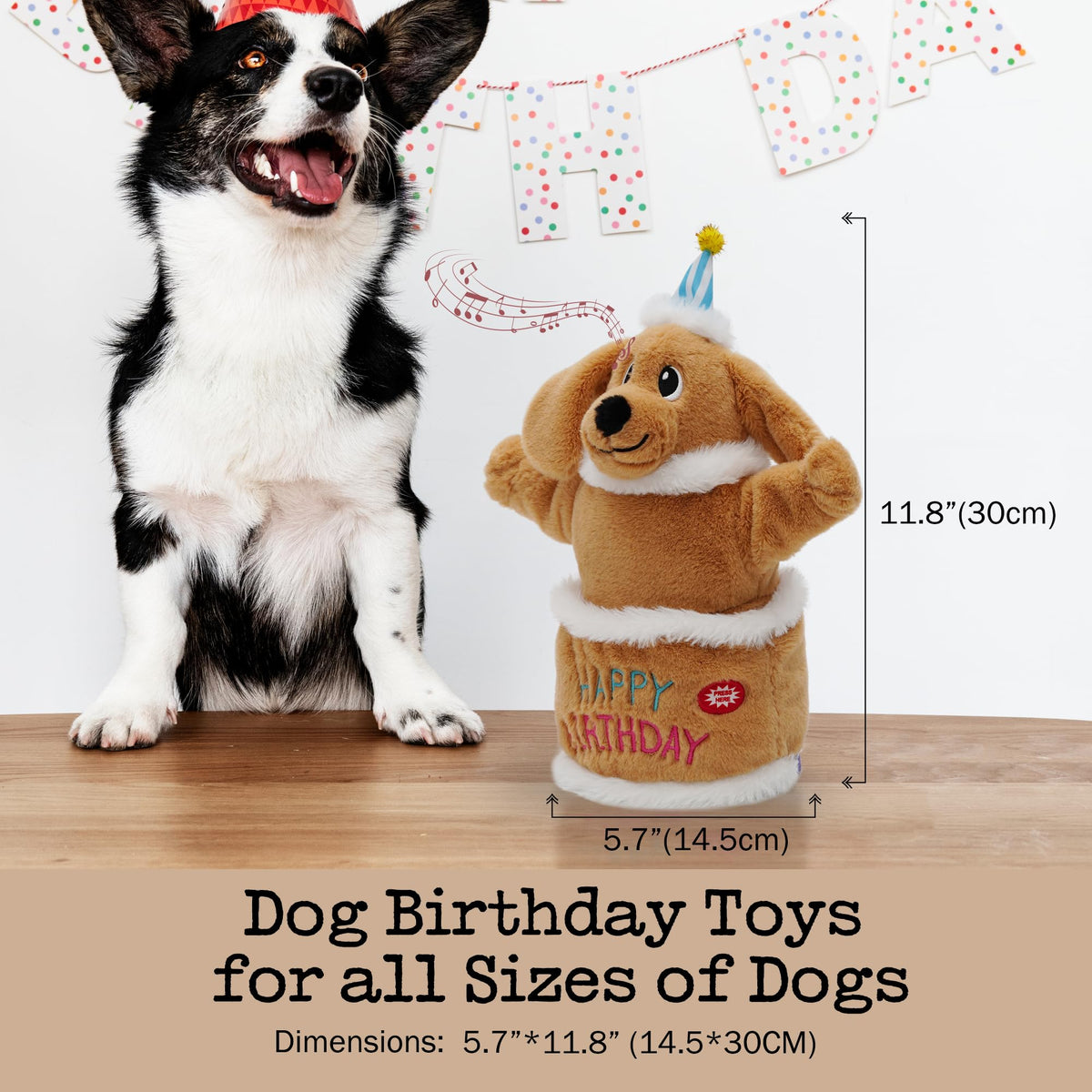 Fuzzwoof Pet Toy in small, medium, large, Brown