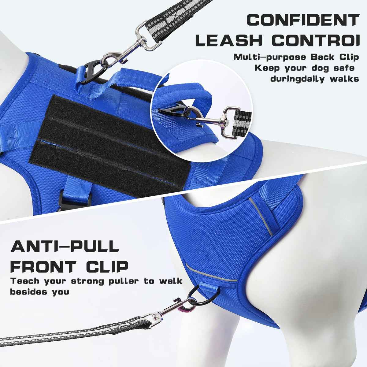 Jane Shine Animal Harness in S(Neck:14-18",Chest:17-24"), Blue