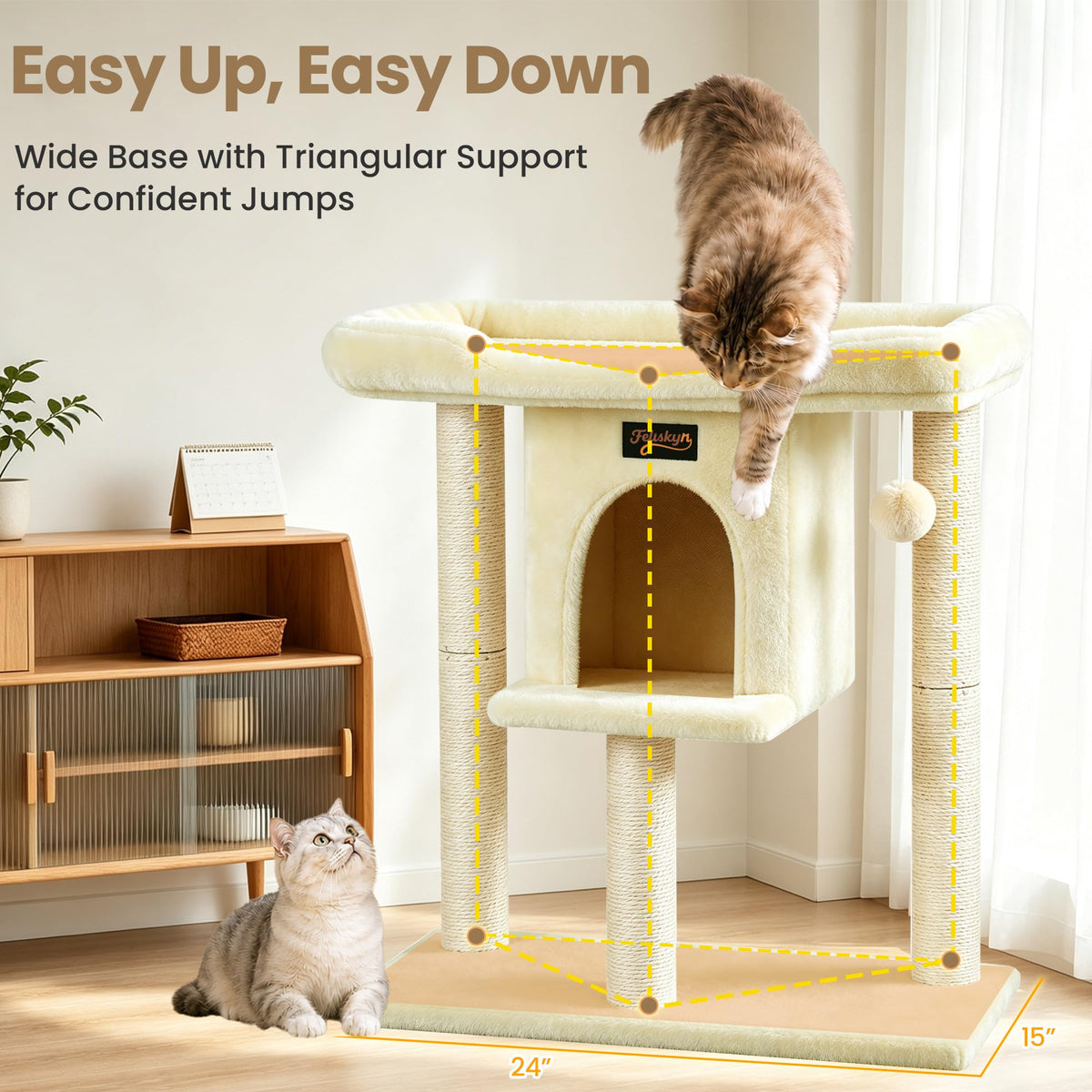 Feliskyn Pet Activity Structure in 28 Inches, Beige