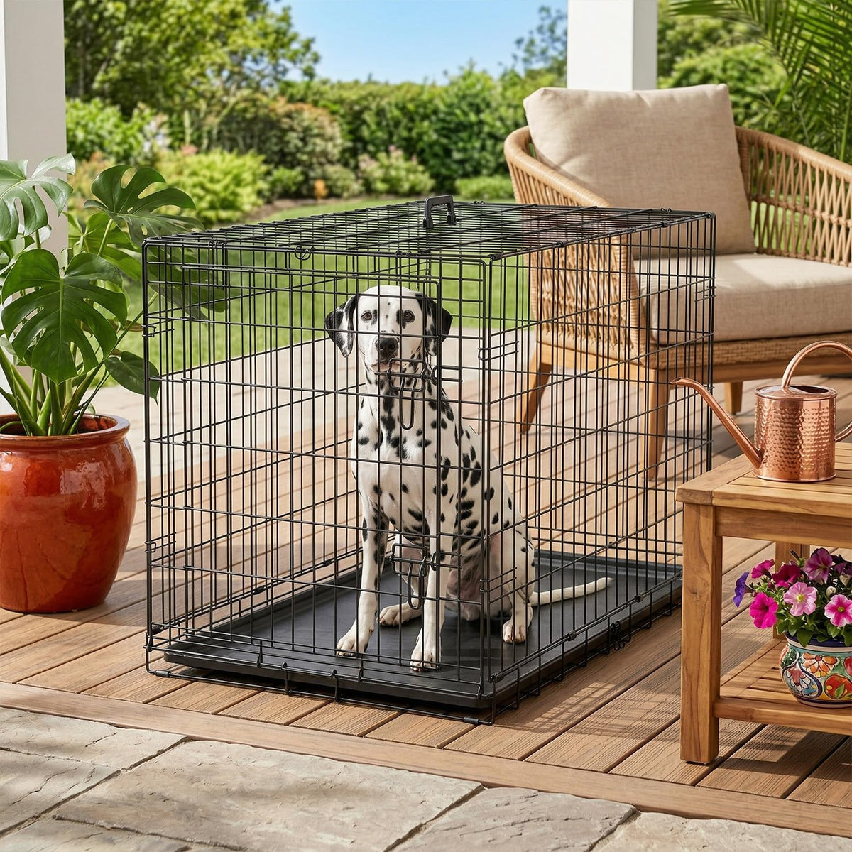 FDW Animal Cage in 48.0"L x 29.0"W x 31.0"H, Dark Black