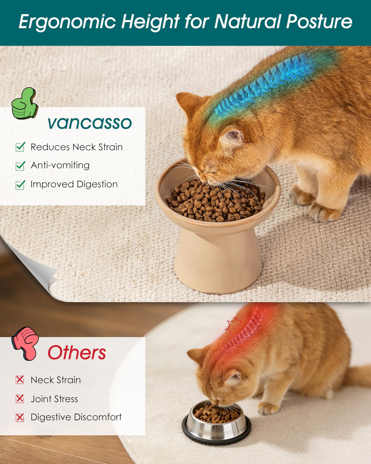 vancasso Pet Feeder in Brown